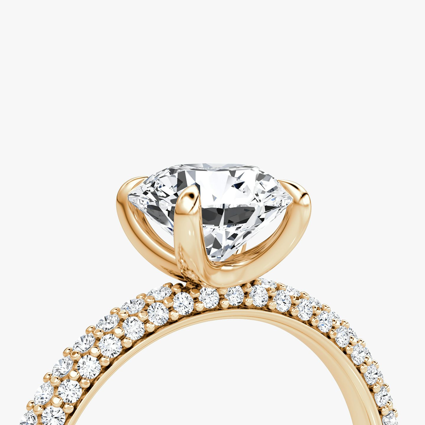 The Pavé Dome | Round Brilliant | 14k | Rose Gold | bandAccent: Pavé | caratWeight: other | diamondOrientation: vertical