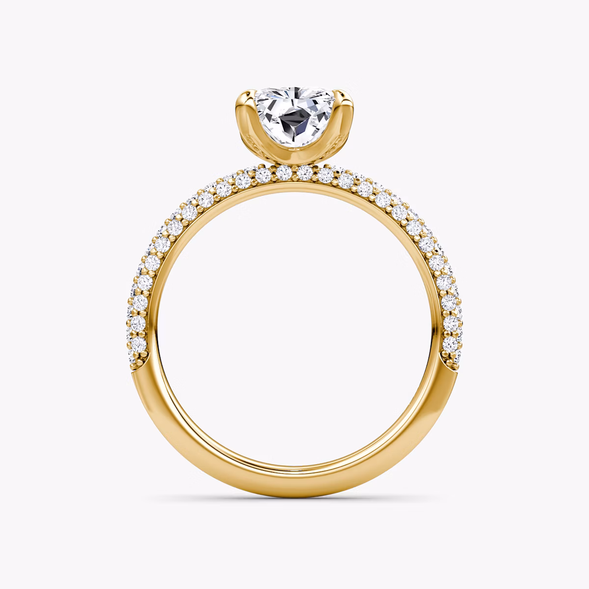Pavé Dome | Radiant | 18k | Gelbgold | bandAccent: Mit Pavé-Besatz | diamondOrientation: vertical | caratWeight: other