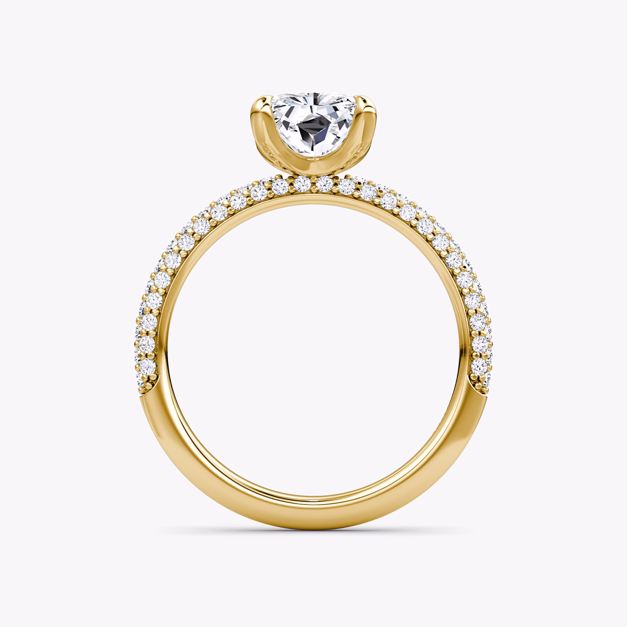 The Pavé Dome | Radiant | 18k | Yellow Gold | bandAccent: Pavé | diamondOrientation: vertical | caratWeight: other