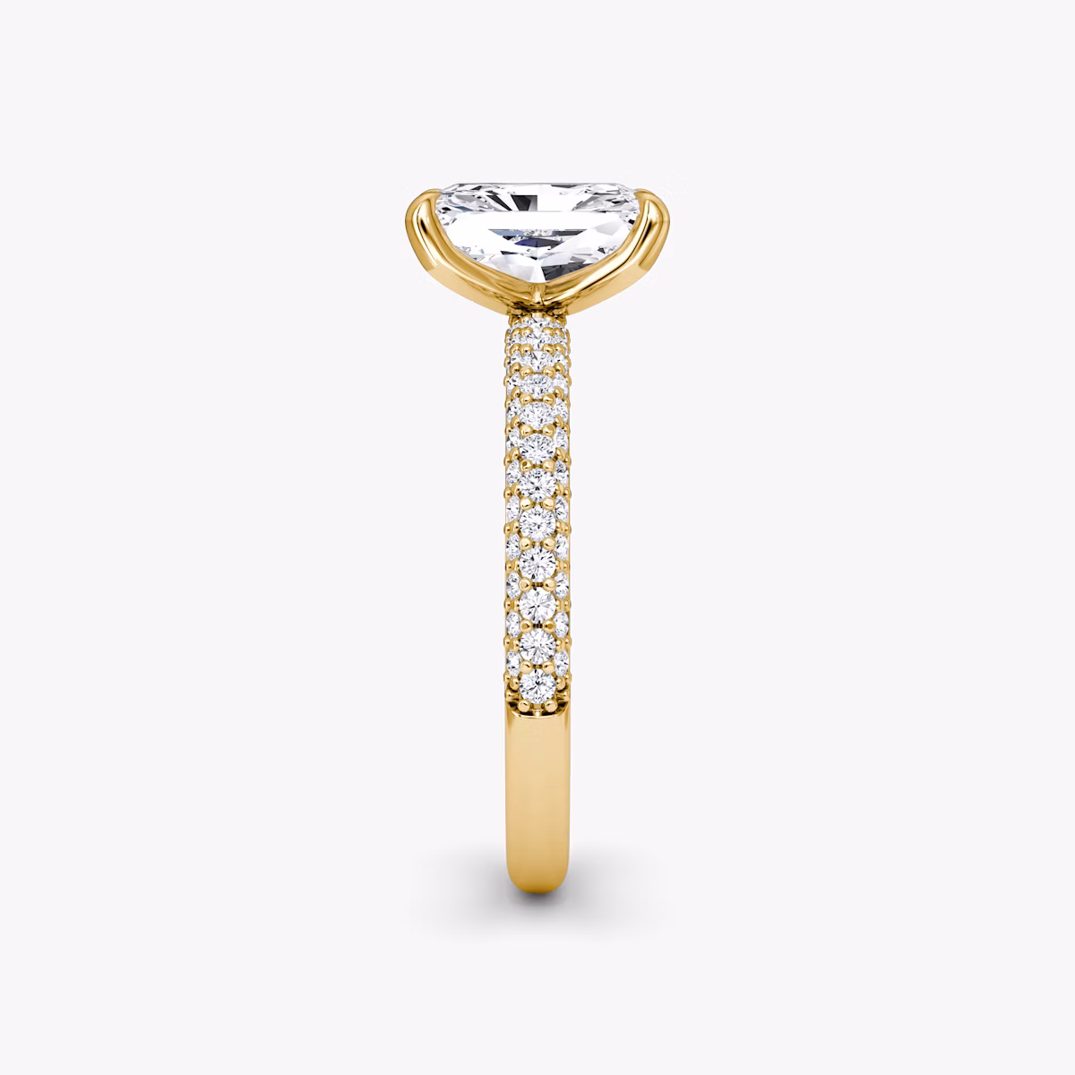 Pavé Dome | Radiant | 18k | Gelbgold | bandAccent: Mit Pavé-Besatz | diamondOrientation: vertical | caratWeight: other
