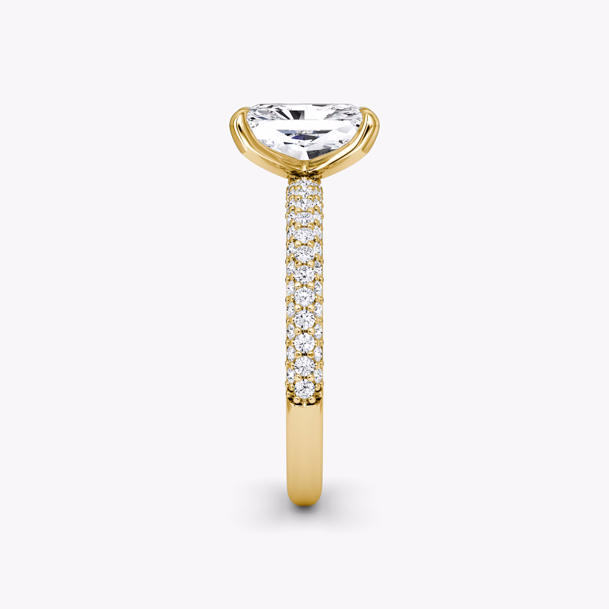The Pavé Dome | Radiant | 18k | Yellow Gold | bandAccent: Pavé | diamondOrientation: vertical | caratWeight: other