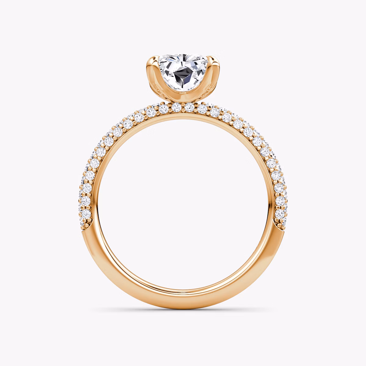 The Pavé Dome | Radiant | 14k | Rose Gold | bandAccent: Pavé | diamondOrientation: vertical | caratWeight: other