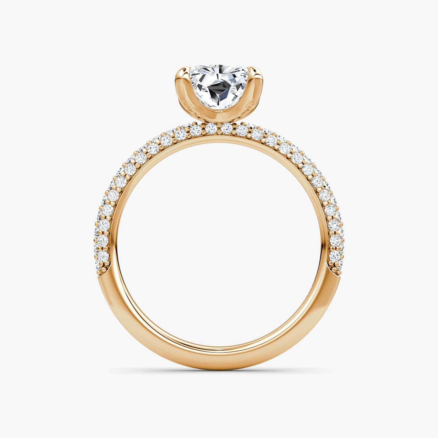 The Pavé Dome | Radiant | 14k | Rose Gold | bandAccent: Pavé | diamondOrientation: vertical | caratWeight: other