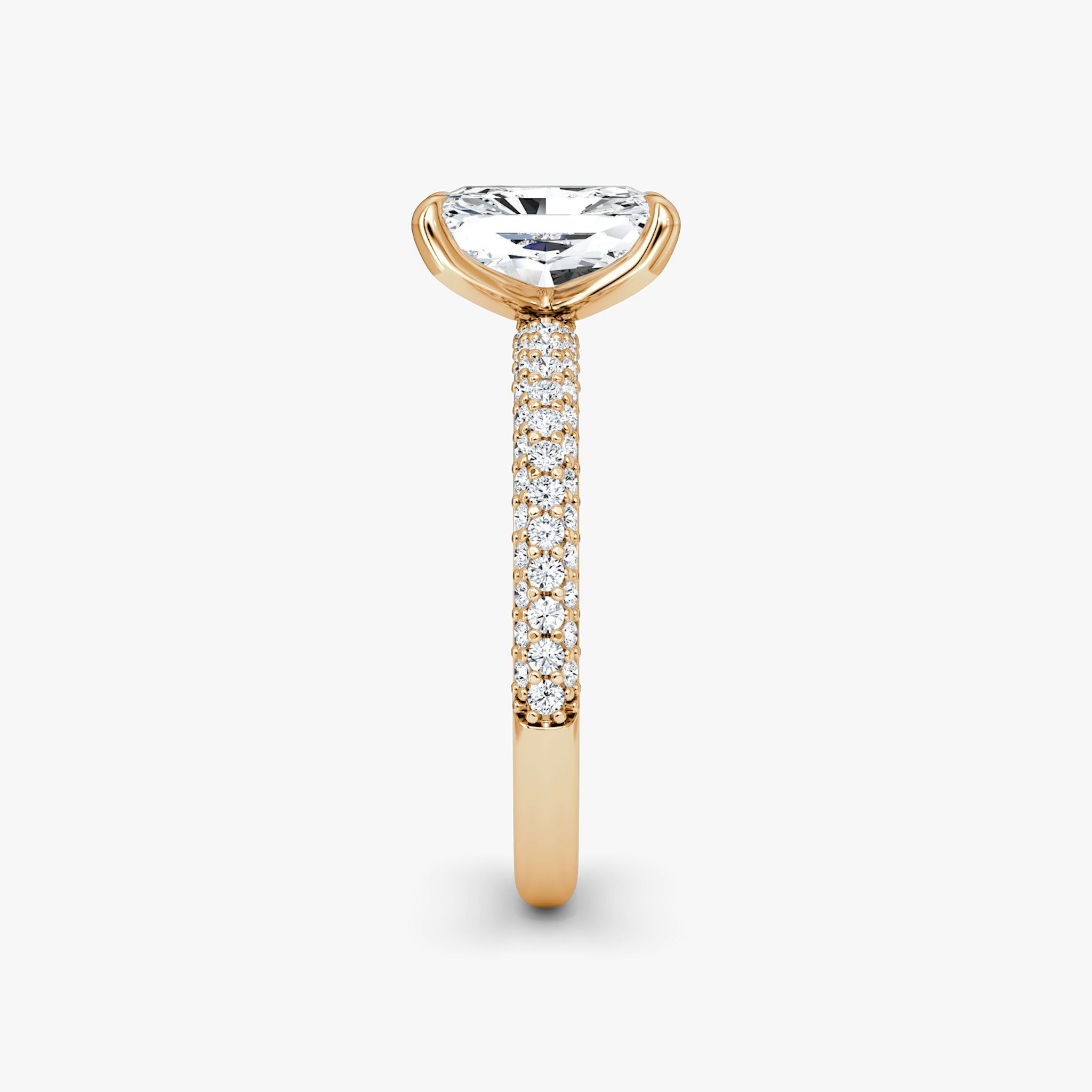Pavé Dome | Radiant | 14k | Roségold | bandAccent: Mit Pavé-Besatz | diamondOrientation: vertical | caratWeight: other