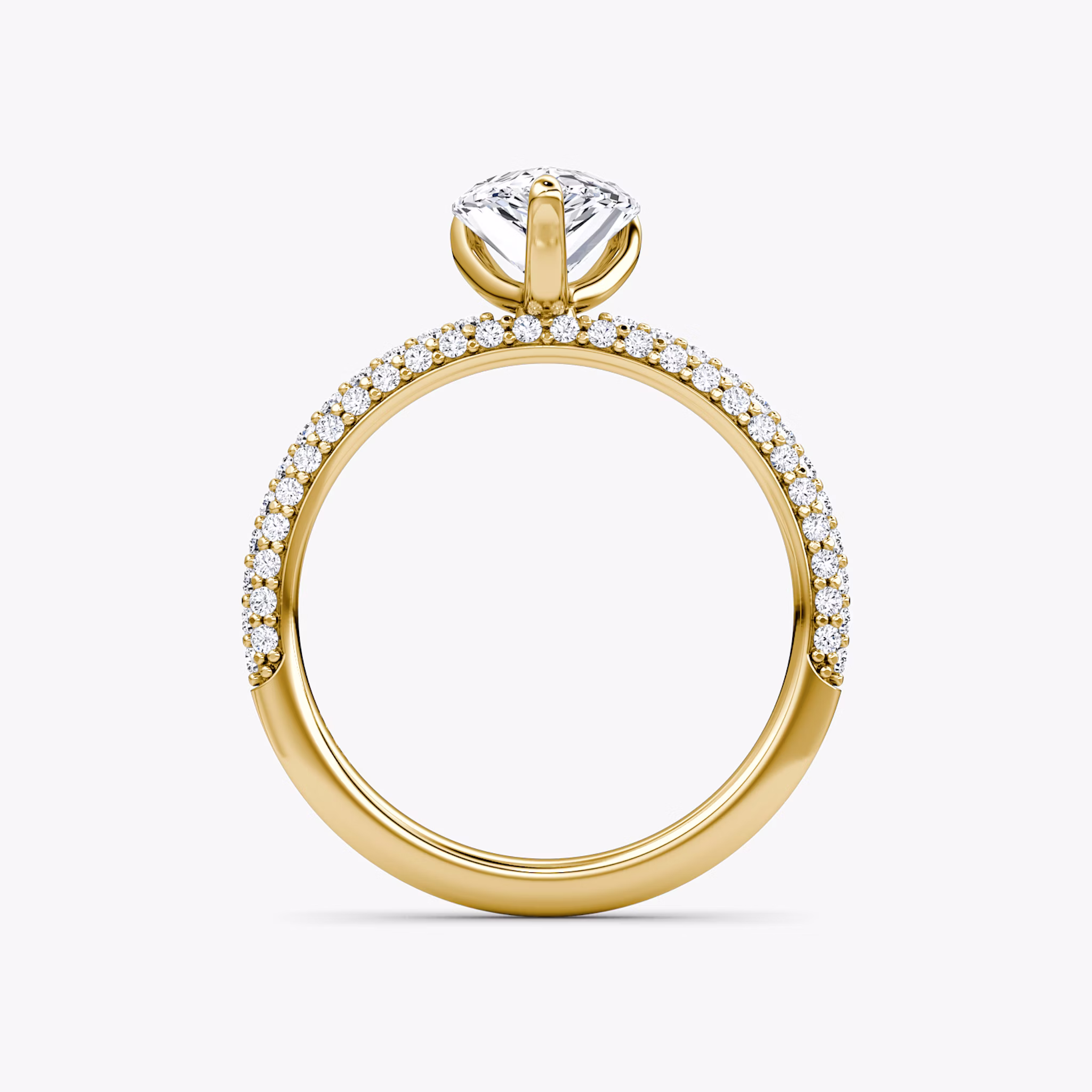 The Pavé Dome | Pear | 18k | Yellow Gold | bandAccent: Pavé | diamondOrientation: vertical | caratWeight: other