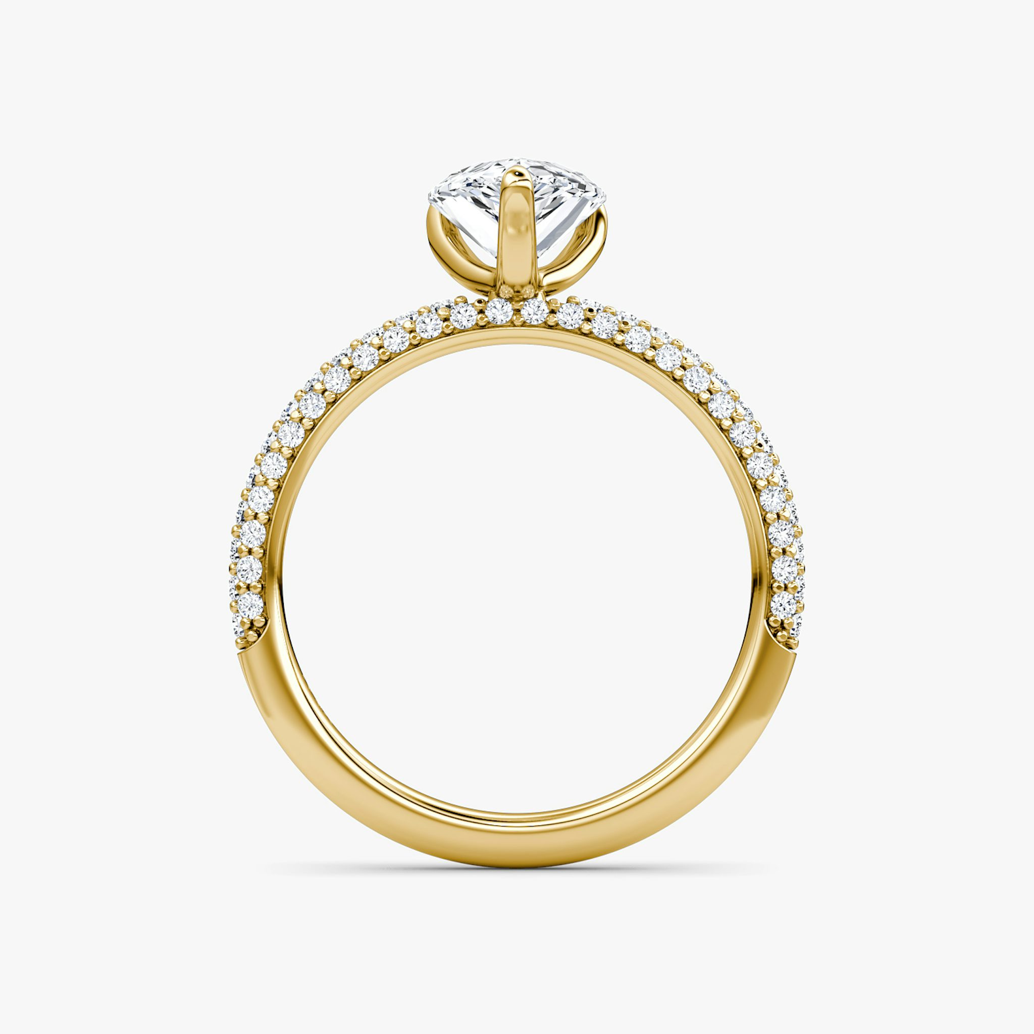 The Pavé Dome | Pear | 18k | Yellow Gold | bandAccent: Pavé | diamondOrientation: vertical | caratWeight: other