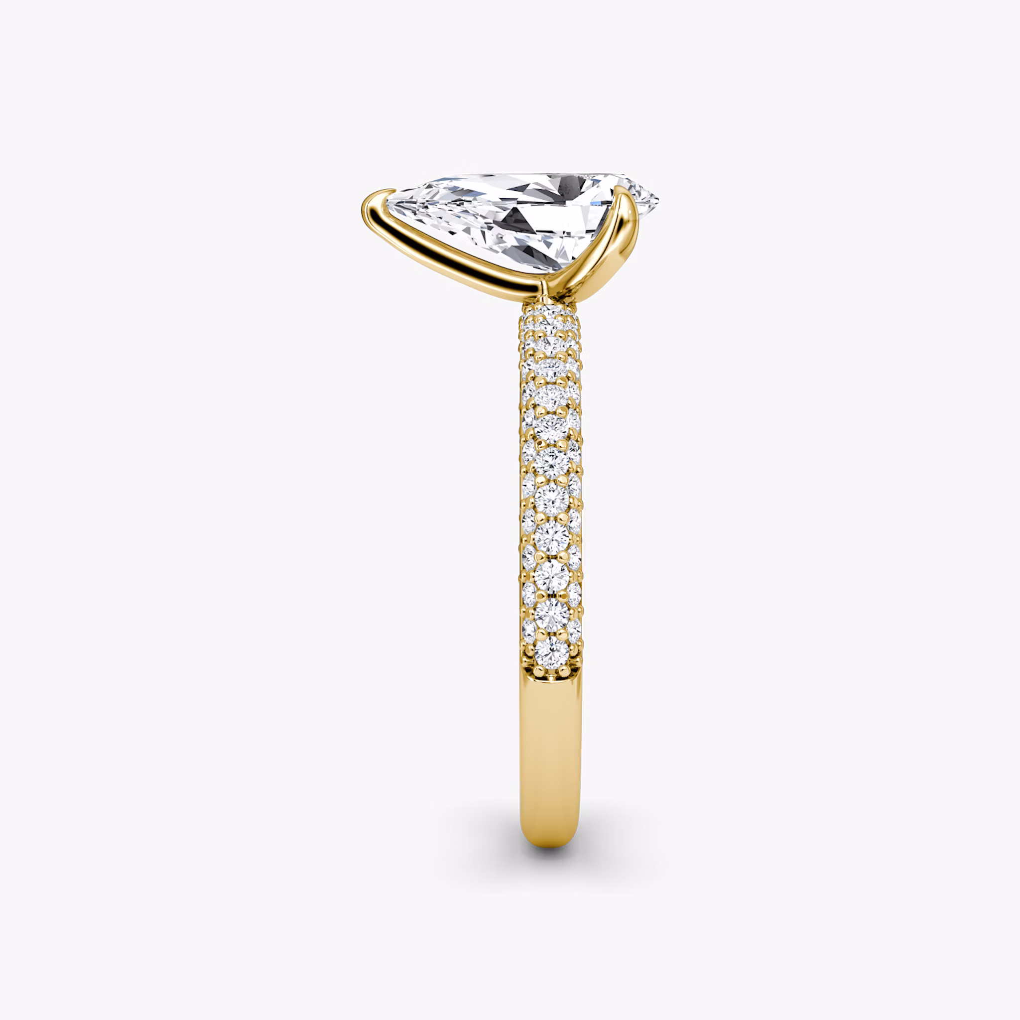The Pavé Dome | Pear | 18k | Yellow Gold | bandAccent: Pavé | diamondOrientation: vertical | caratWeight: other
