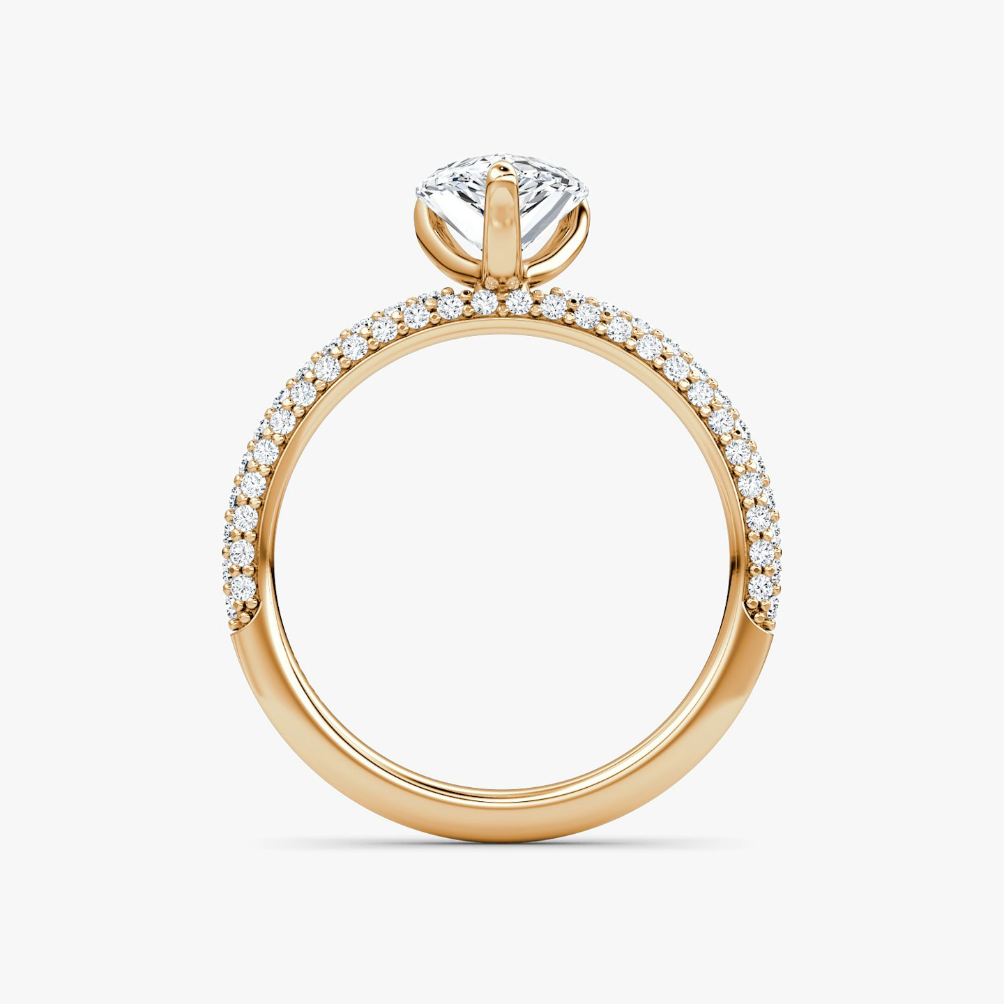 The Pavé Dome | Pear | 14k | Rose Gold | bandAccent: Pavé | diamondOrientation: vertical | caratWeight: other