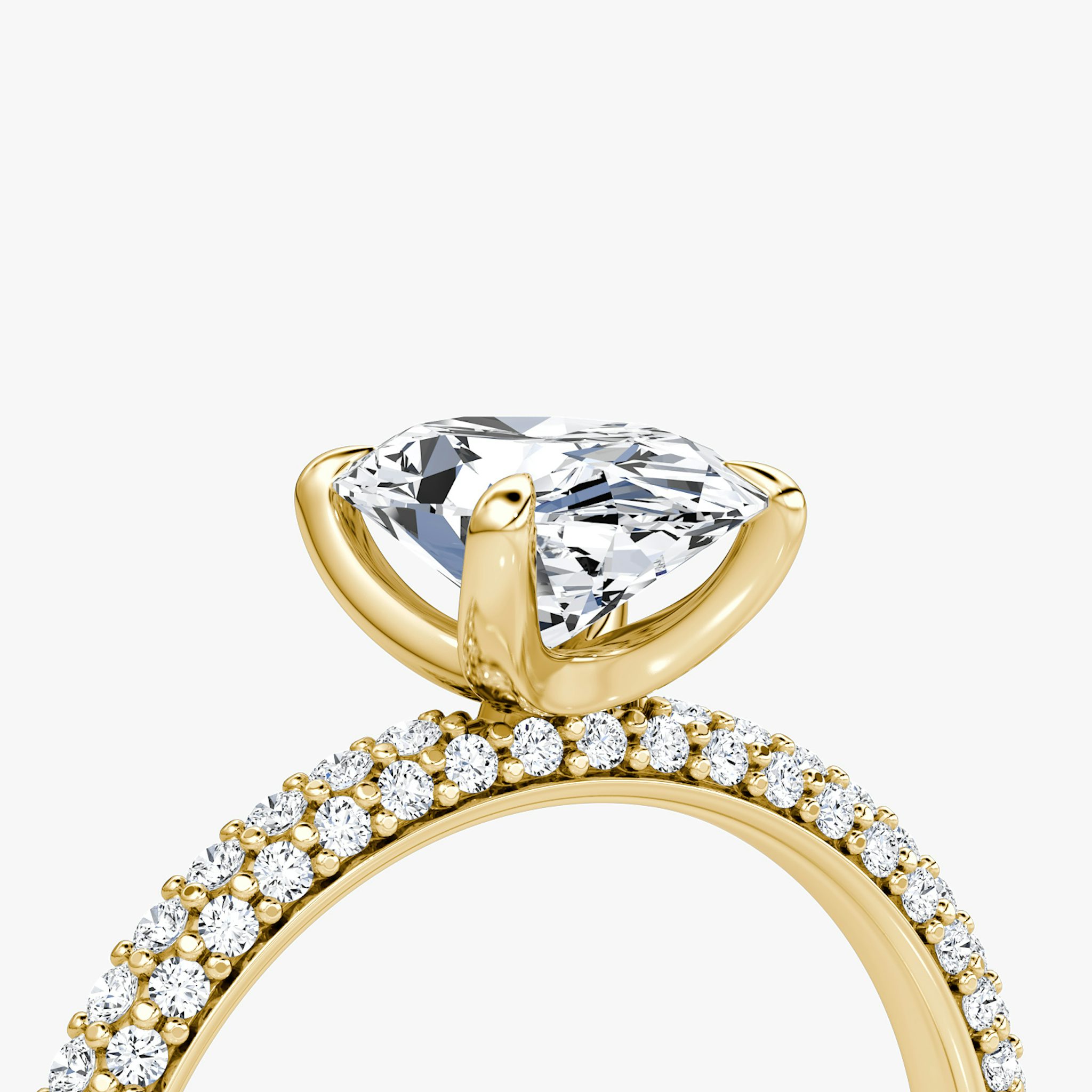 The Pavé Dome | Oval | 18k | Yellow Gold | bandAccent: Pavé | diamondOrientation: vertical | caratWeight: other