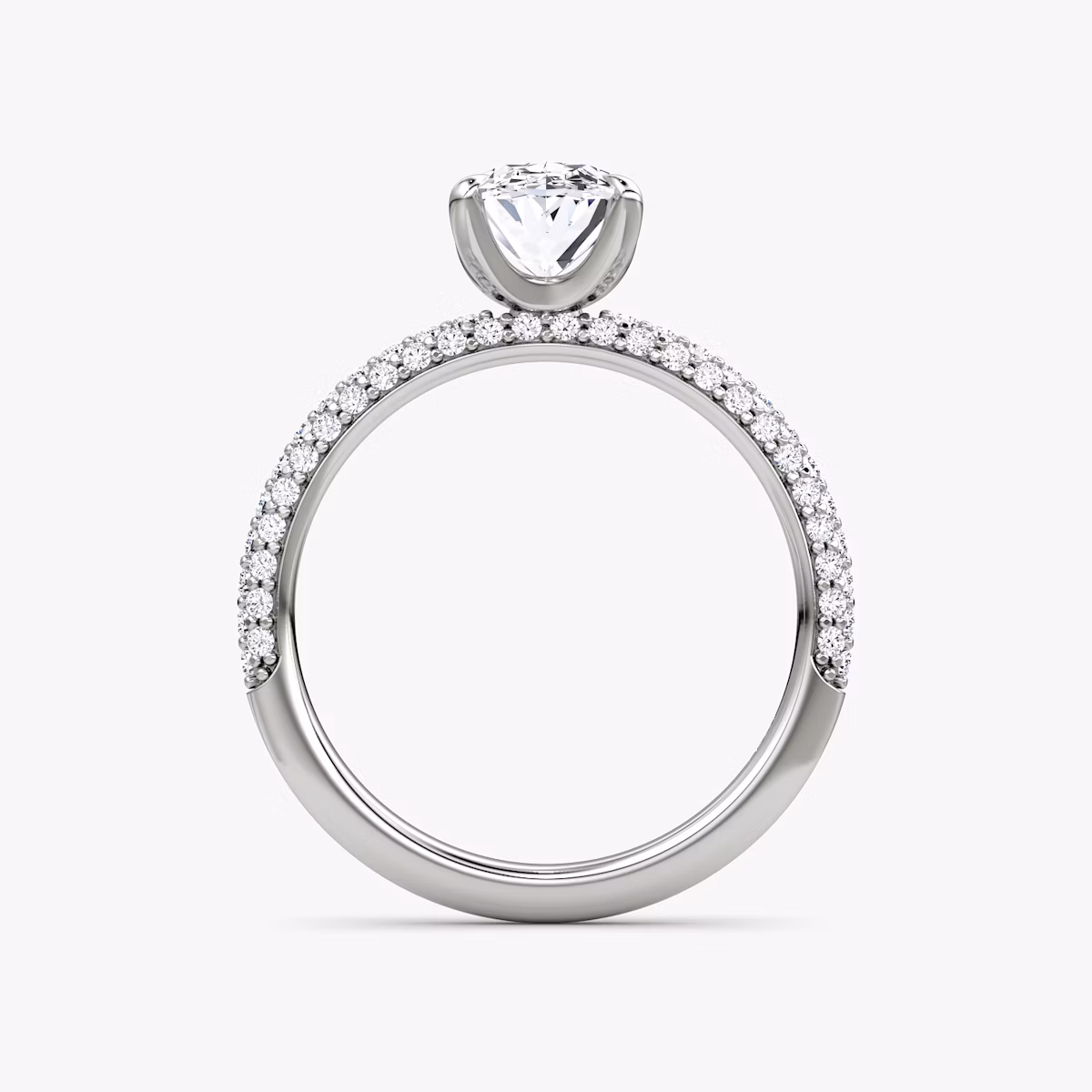 The Pavé Dome | Oval | Platinum | bandAccent: Pavé | diamondOrientation: vertical | caratWeight: other