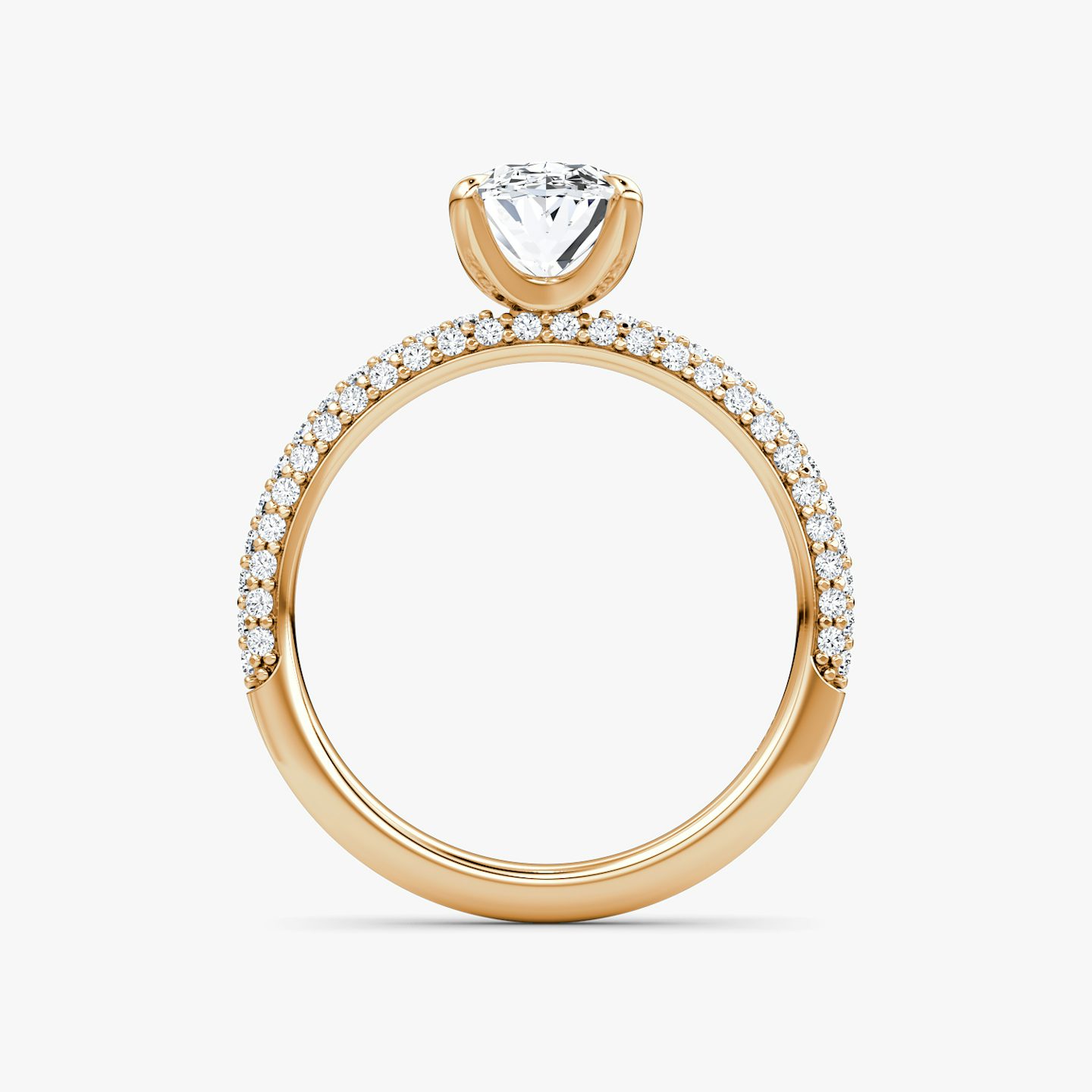 Pavé Dome | Oval | 14k | Roségold | bandAccent: Mit Pavé-Besatz | diamondOrientation: vertical | caratWeight: other
