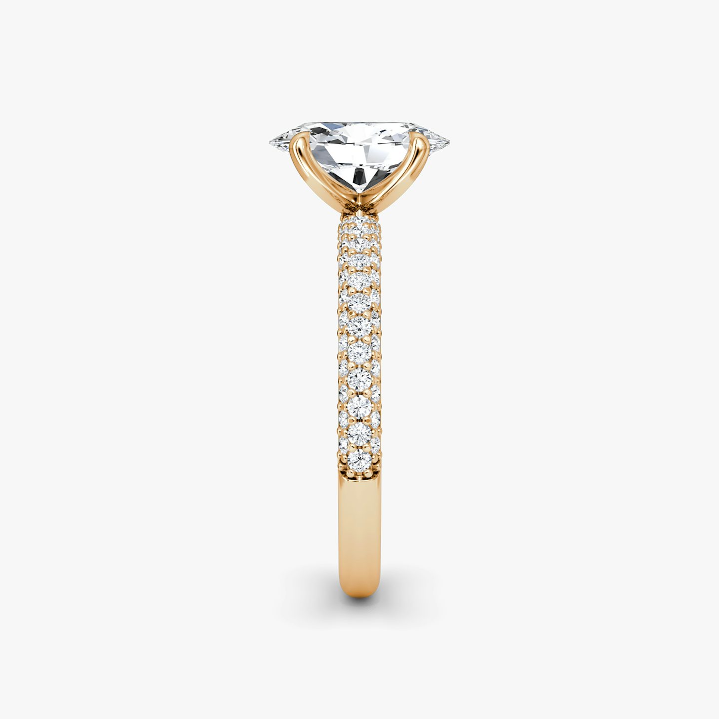Pavé Dome | Oval | 14k | Roségold | bandAccent: Mit Pavé-Besatz | diamondOrientation: vertical | caratWeight: other