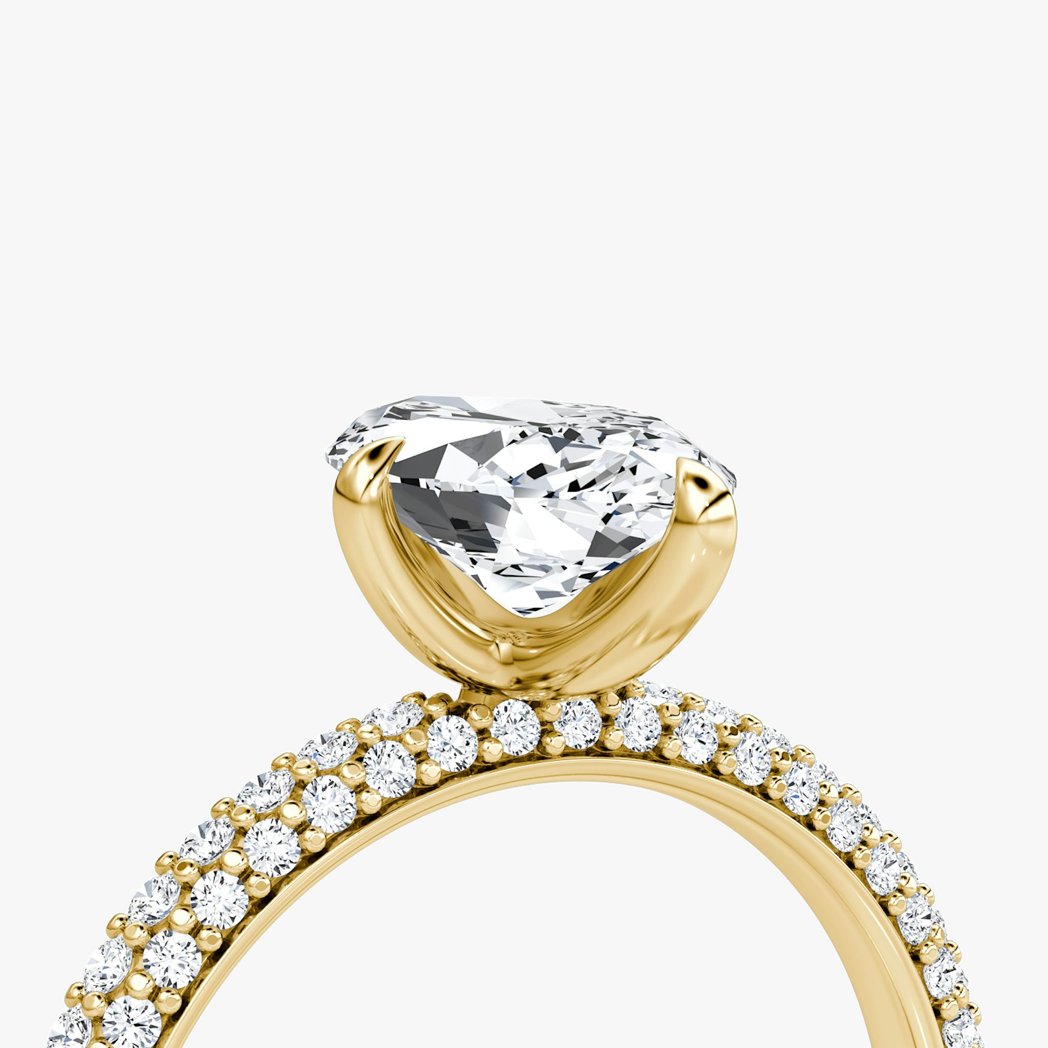 The Pavé Dome | Marquise | 18k | Yellow Gold | bandAccent: Pavé | diamondOrientation: vertical | caratWeight: other