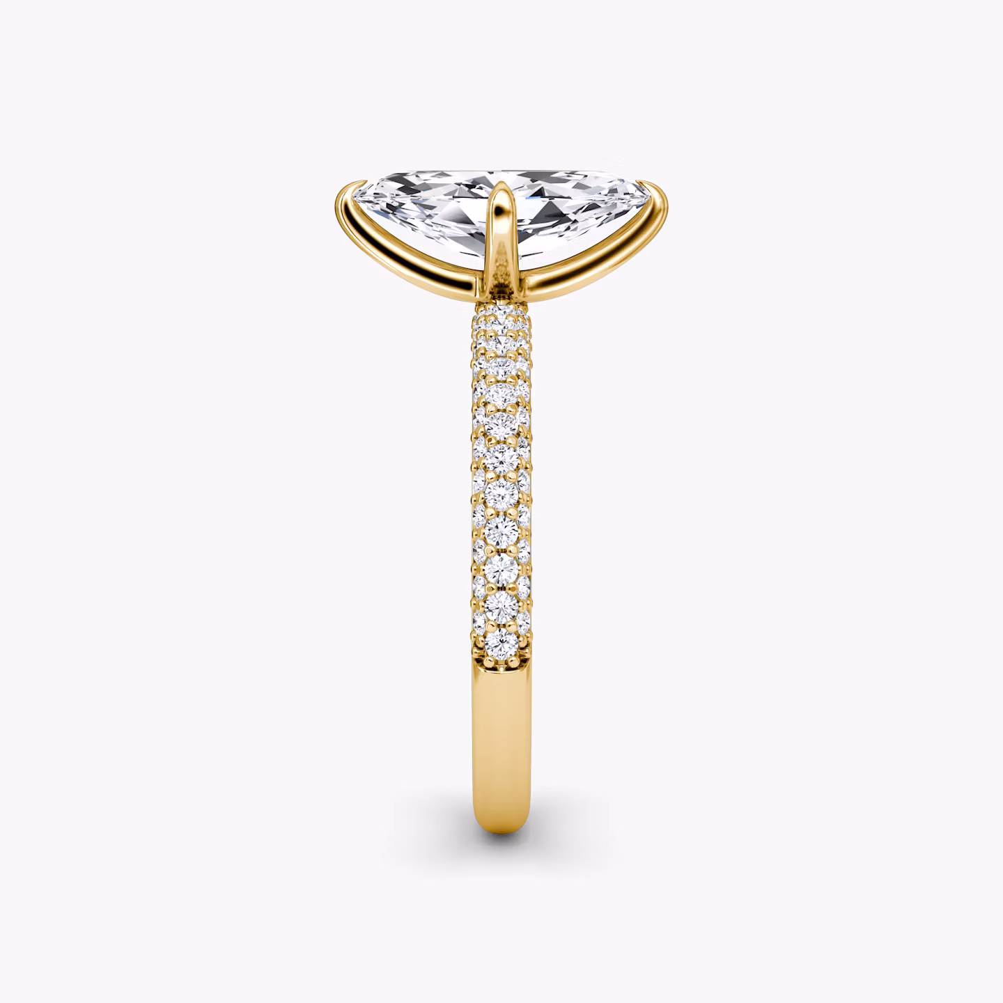 The Pavé Dome | Marquise | 18k | Yellow Gold | bandAccent: Pavé | diamondOrientation: vertical | caratWeight: other
