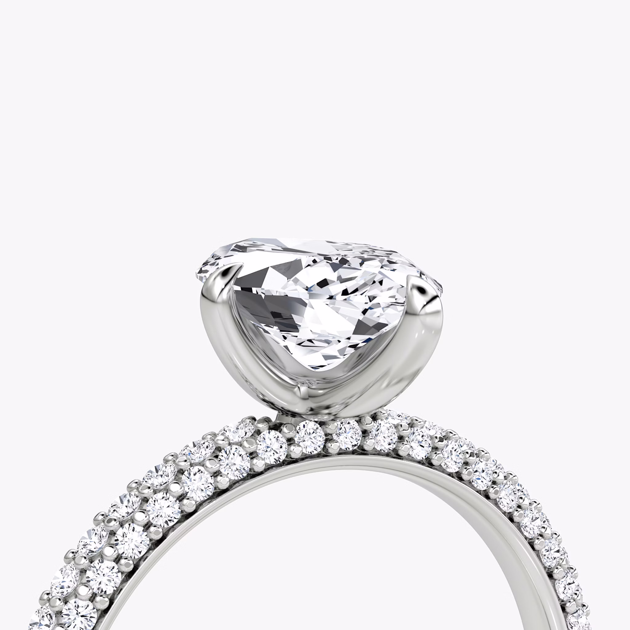 The Pavé Dome | Marquise | 18k | White Gold | bandAccent: Pavé | diamondOrientation: vertical | caratWeight: other