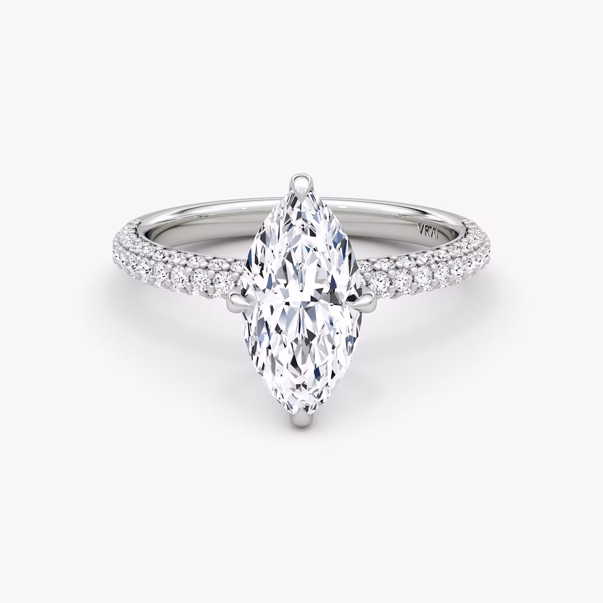 The Pavé Dome | Marquise | Platinum | bandAccent: Pavé | diamondOrientation: vertical | caratWeight: other