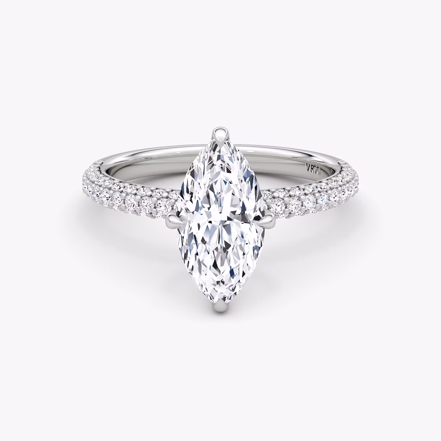 The Pavé Dome | Marquise | Platinum | bandAccent: Pavé | diamondOrientation: vertical | caratWeight: other