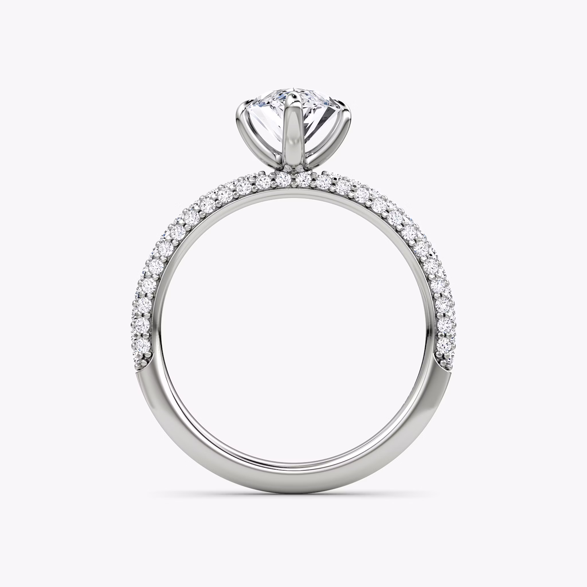 The Pavé Dome | Marquise | 18k | White Gold | bandAccent: Pavé | diamondOrientation: vertical | caratWeight: other