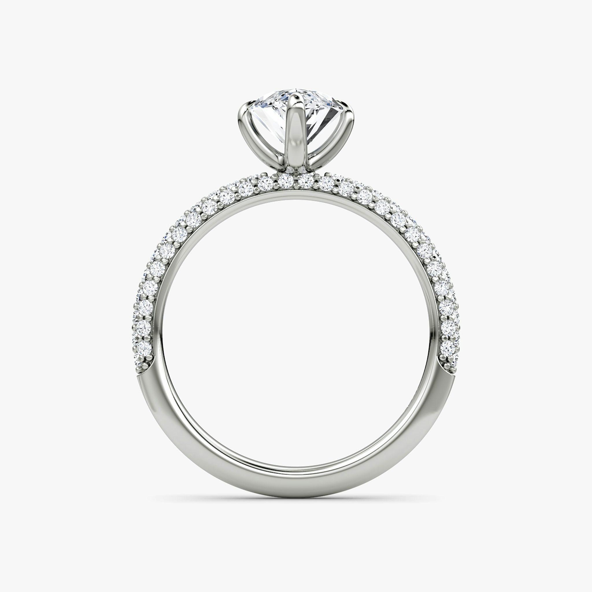 The Pavé Dome | Marquise | 18k | White Gold | bandAccent: Pavé | diamondOrientation: vertical | caratWeight: other