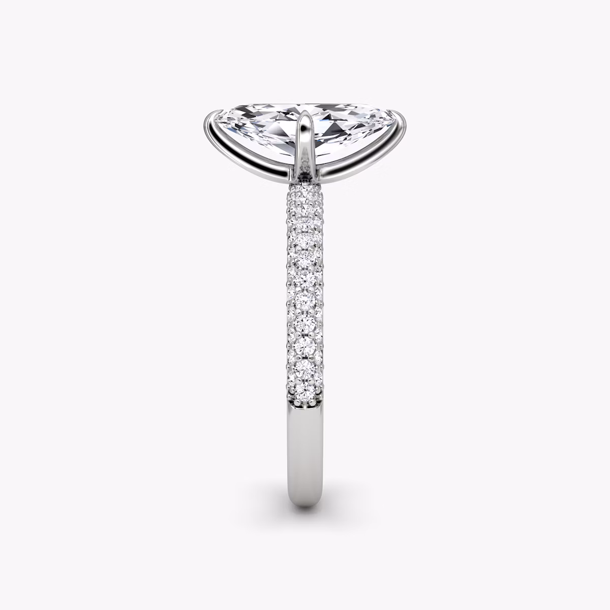 The Pavé Dome | Marquise | Platinum | bandAccent: Pavé | diamondOrientation: vertical | caratWeight: other