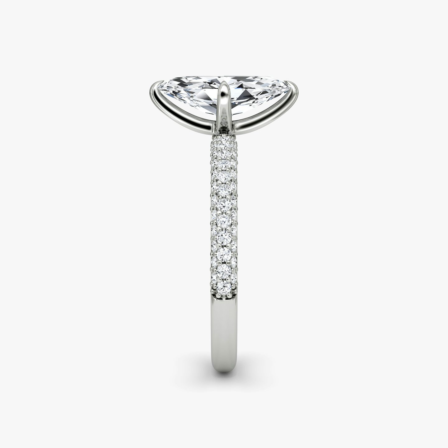The Pavé Dome | Marquise | Platinum | bandAccent: Pavé | diamondOrientation: vertical | caratWeight: other