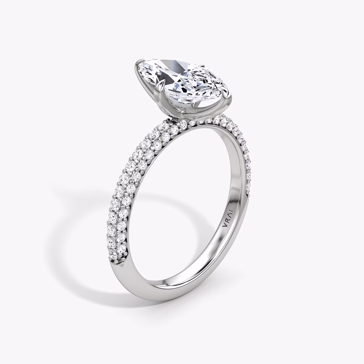 The Pavé Dome | Marquise | Platinum | bandAccent: Pavé | diamondOrientation: vertical | caratWeight: other