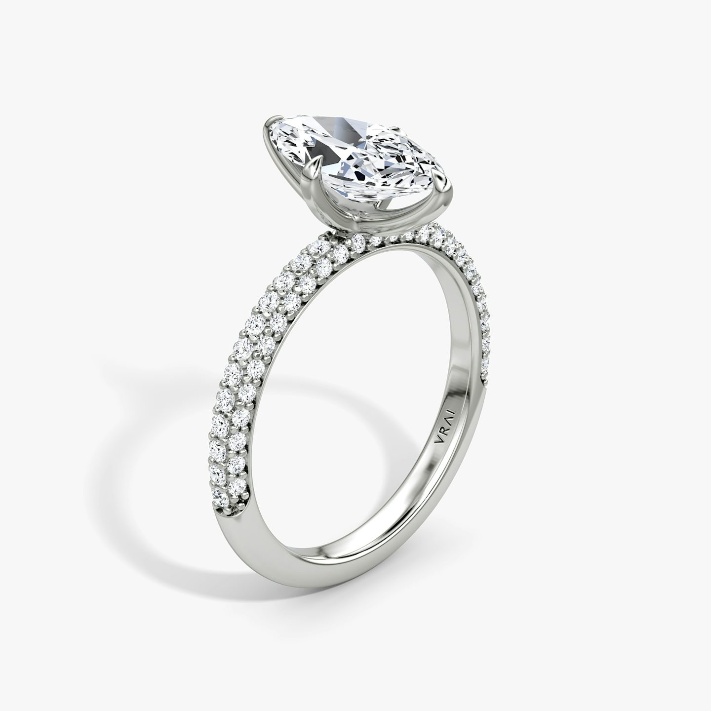 The Pavé Dome | Marquise | Platinum | bandAccent: Pavé | diamondOrientation: vertical | caratWeight: other