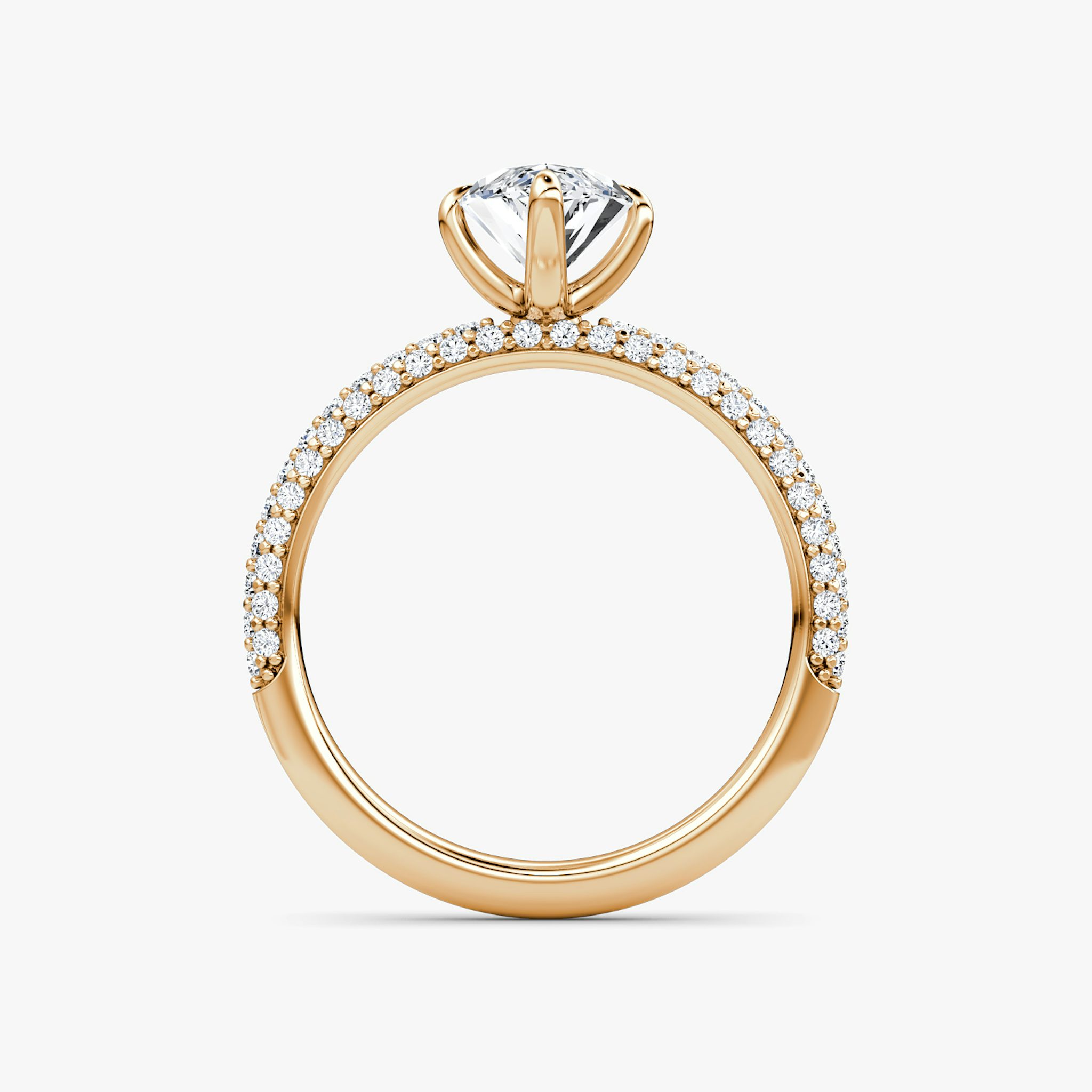 The Pavé Dome | Marquise | 14k | Rose Gold | bandAccent: Pavé | diamondOrientation: vertical | caratWeight: other