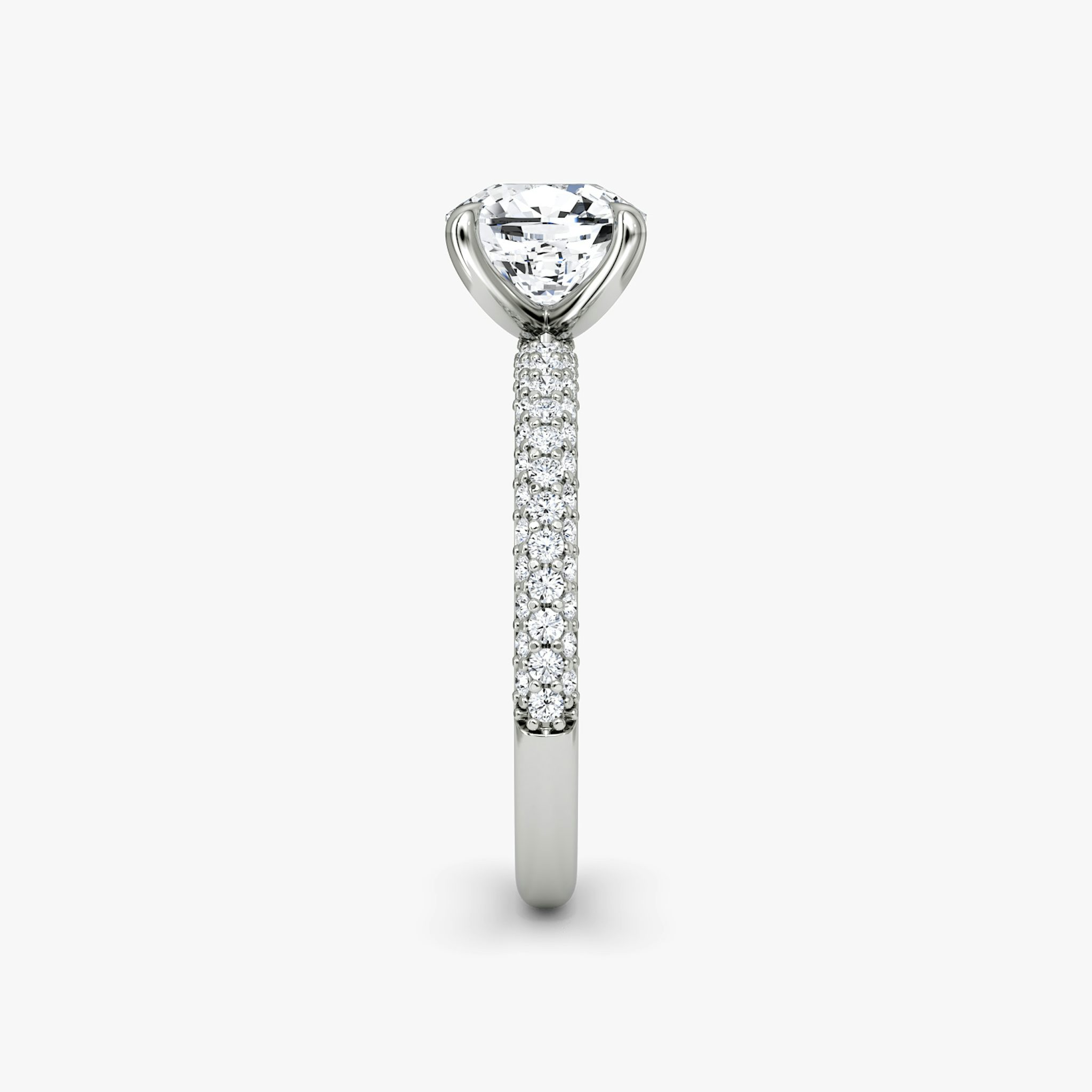 The Pavé Dome | Cushion | 18k | White Gold | bandAccent: Pavé | diamondOrientation: vertical | caratWeight: other