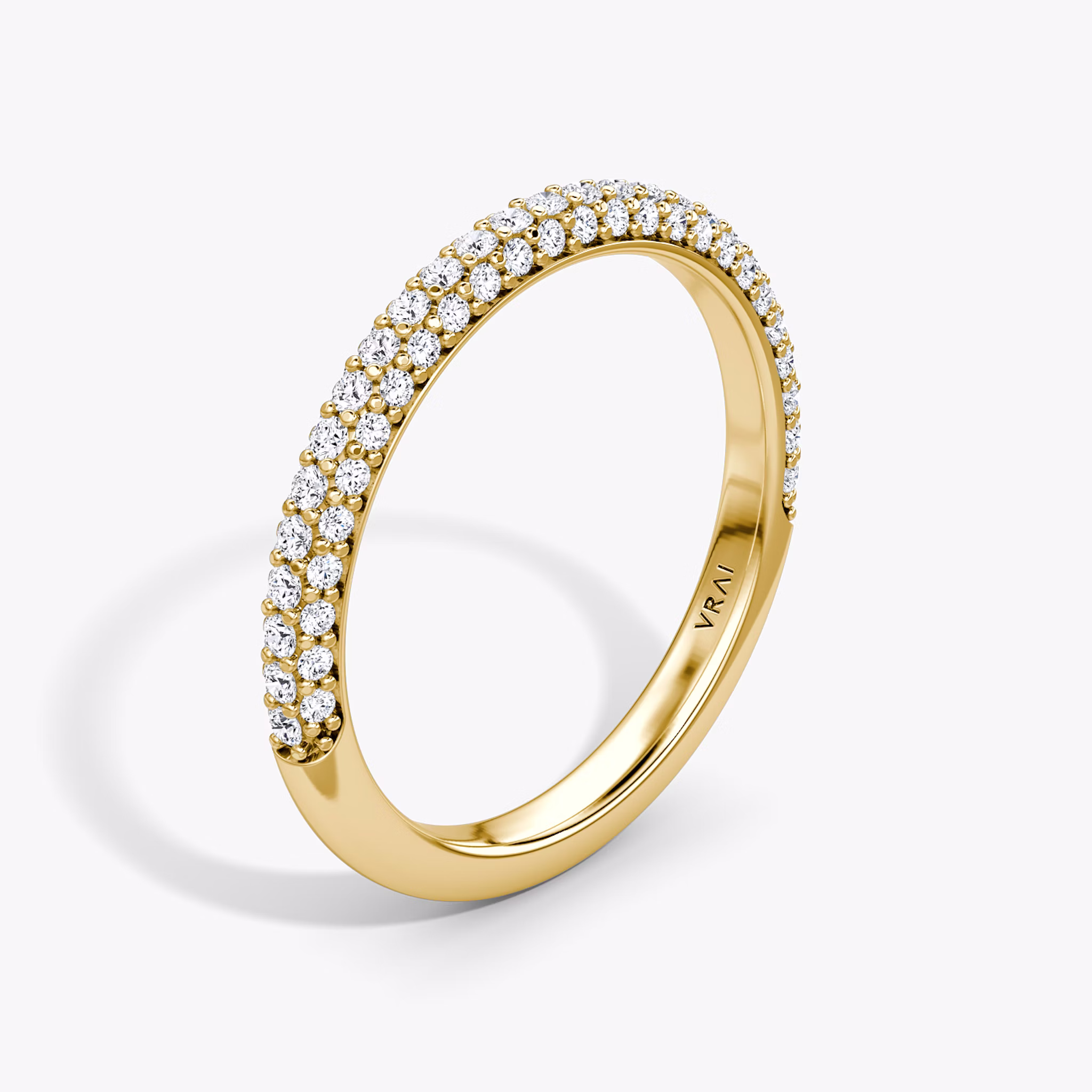 The Dome Band | 18k | Yellow Gold | bandAccent: Pavé