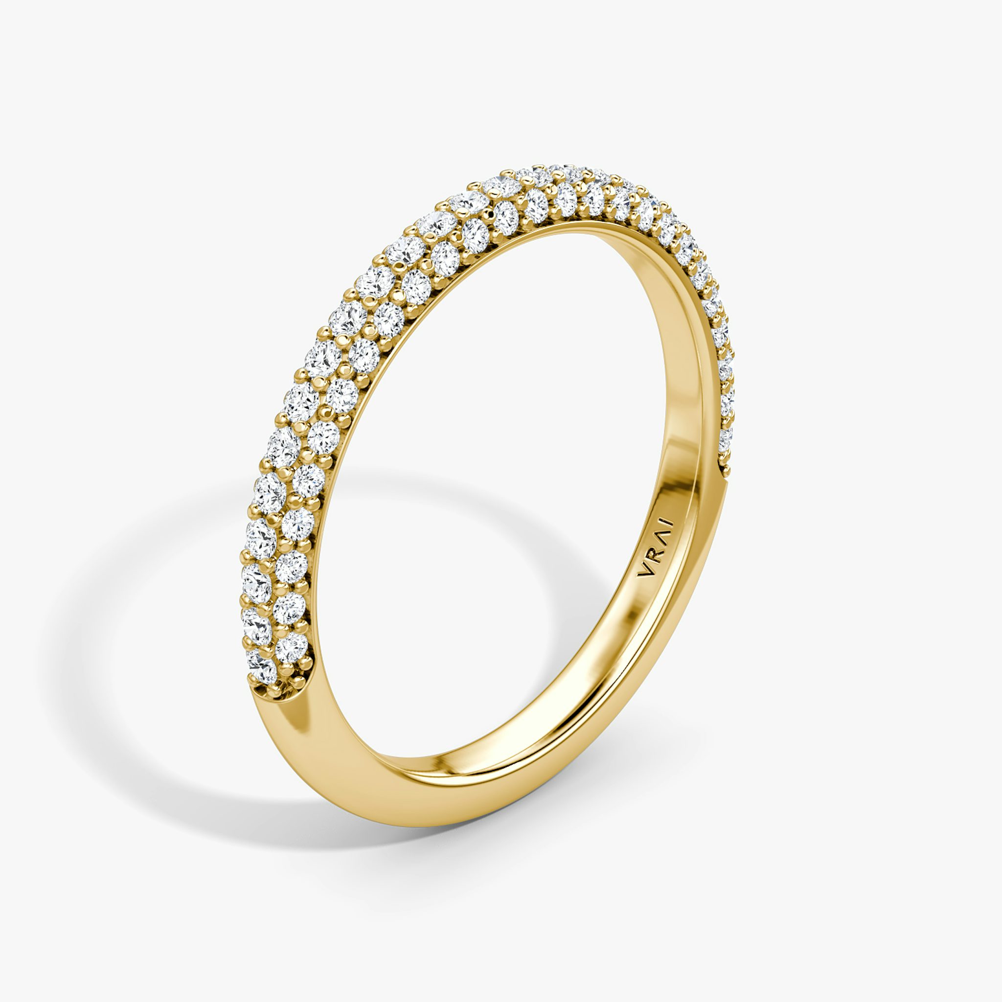 The Dome Band | 18k | Yellow Gold | bandAccent: Pavé
