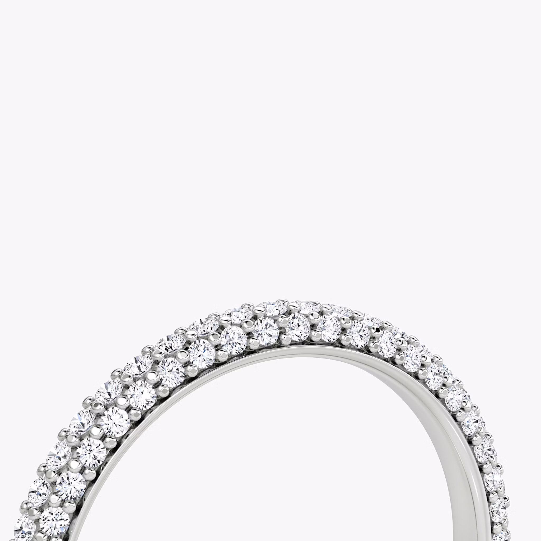 The Dome Band | 18k | White Gold | bandAccent: Pavé