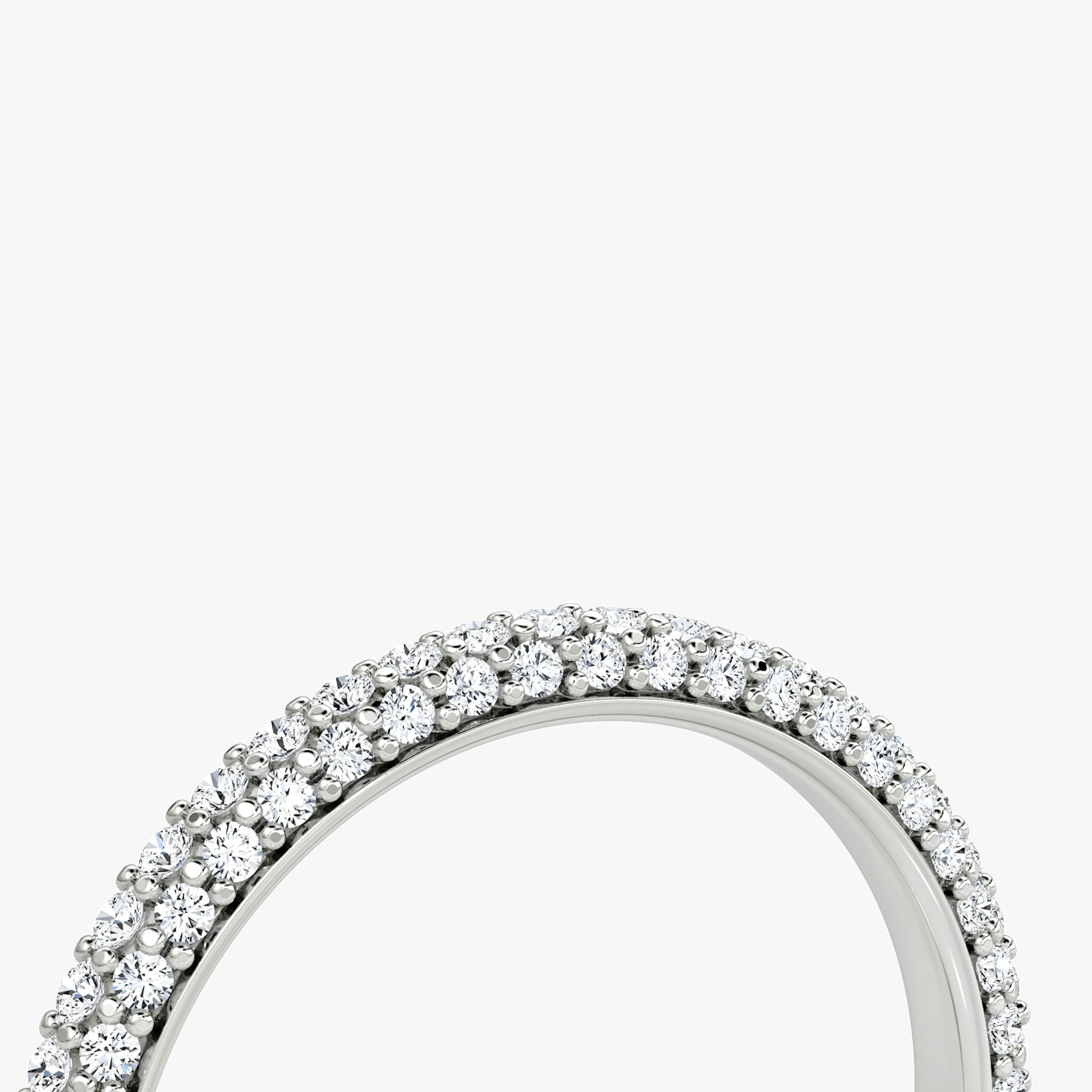 The Dome Band | 18k | White Gold | bandAccent: Pavé