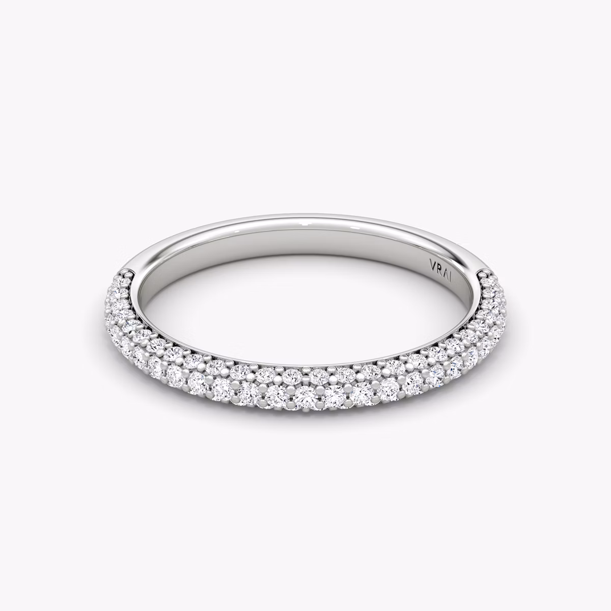 The Dome Band | 18k | White Gold | bandAccent: Pavé