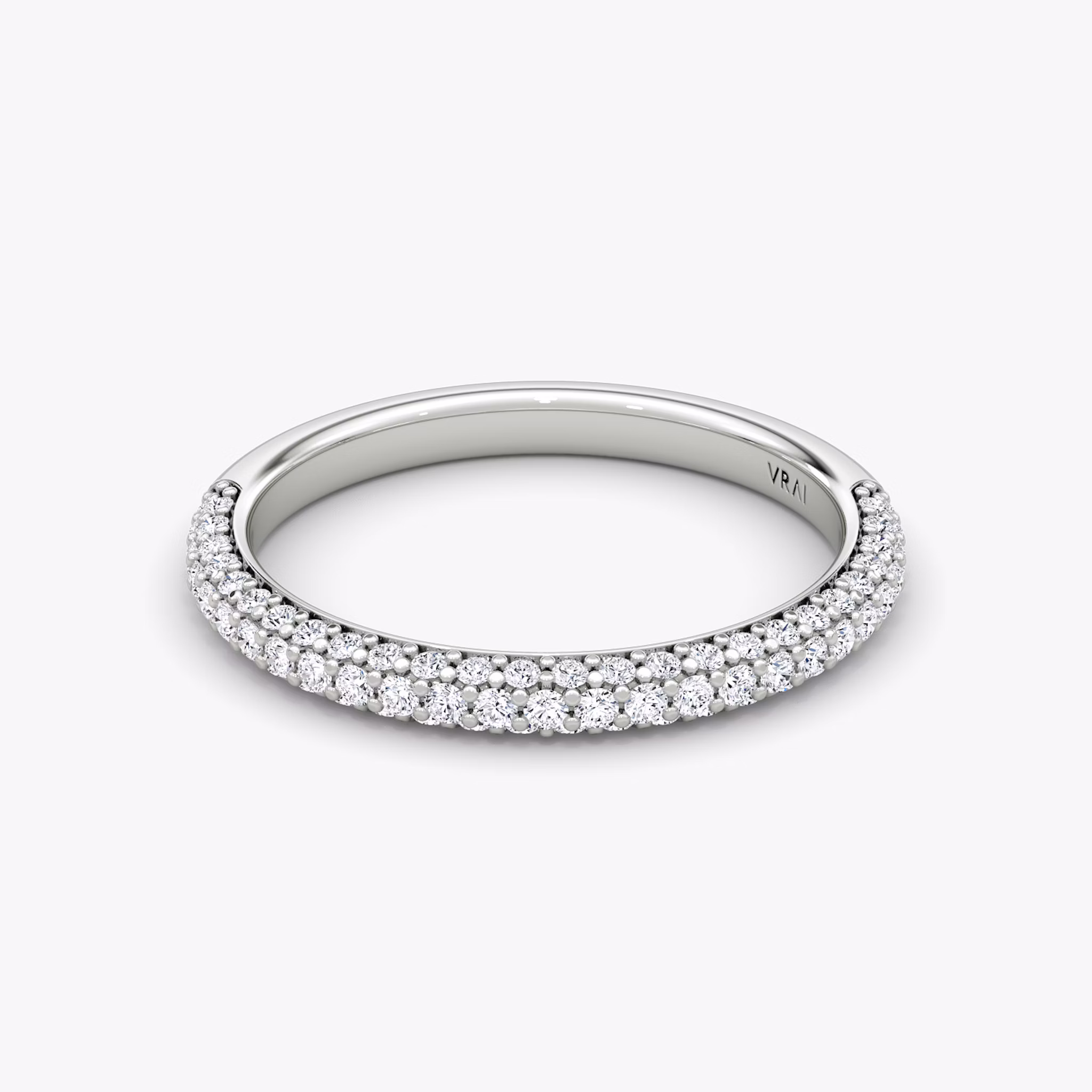 The Dome Band | 18k | White Gold | bandAccent: Pavé