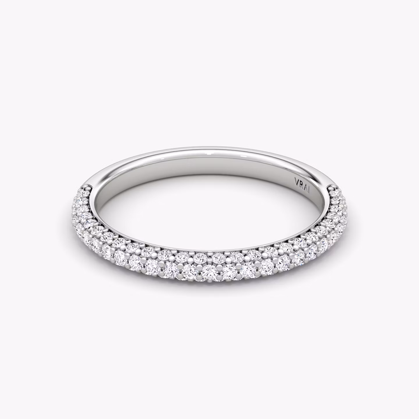 The Dome Band | 18k | White Gold | bandAccent: Pavé