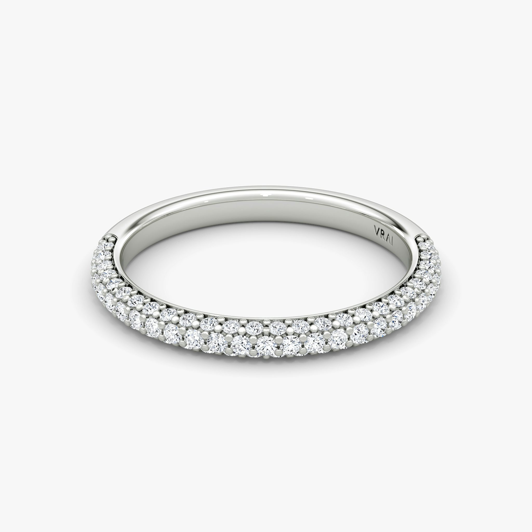 The Dome Band | 18k | White Gold | bandAccent: Pavé