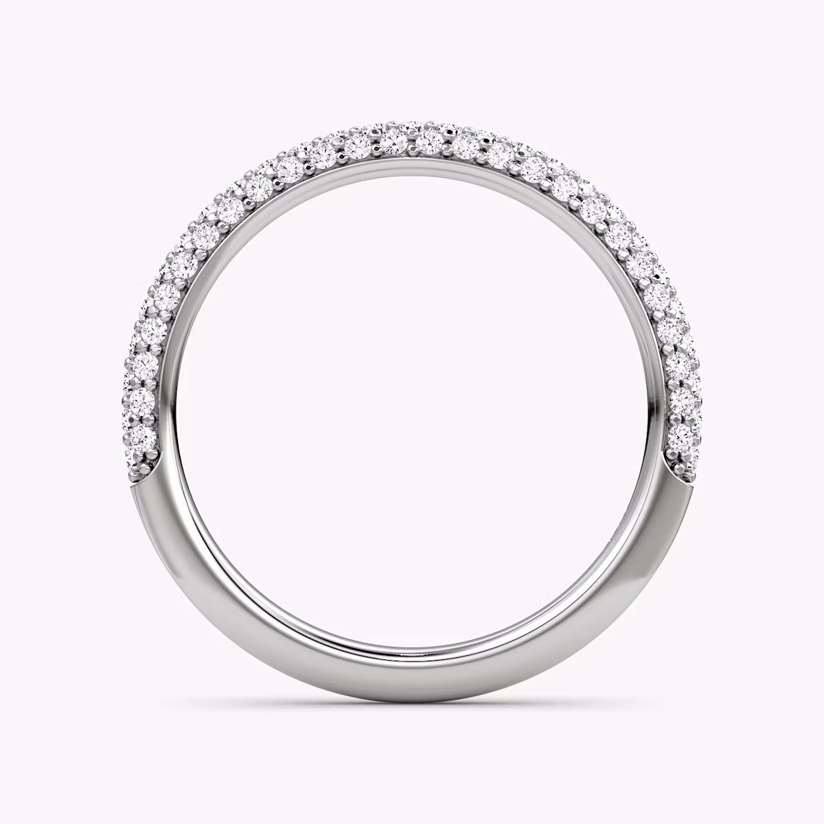The Dome Band | 18k | White Gold | bandAccent: Pavé