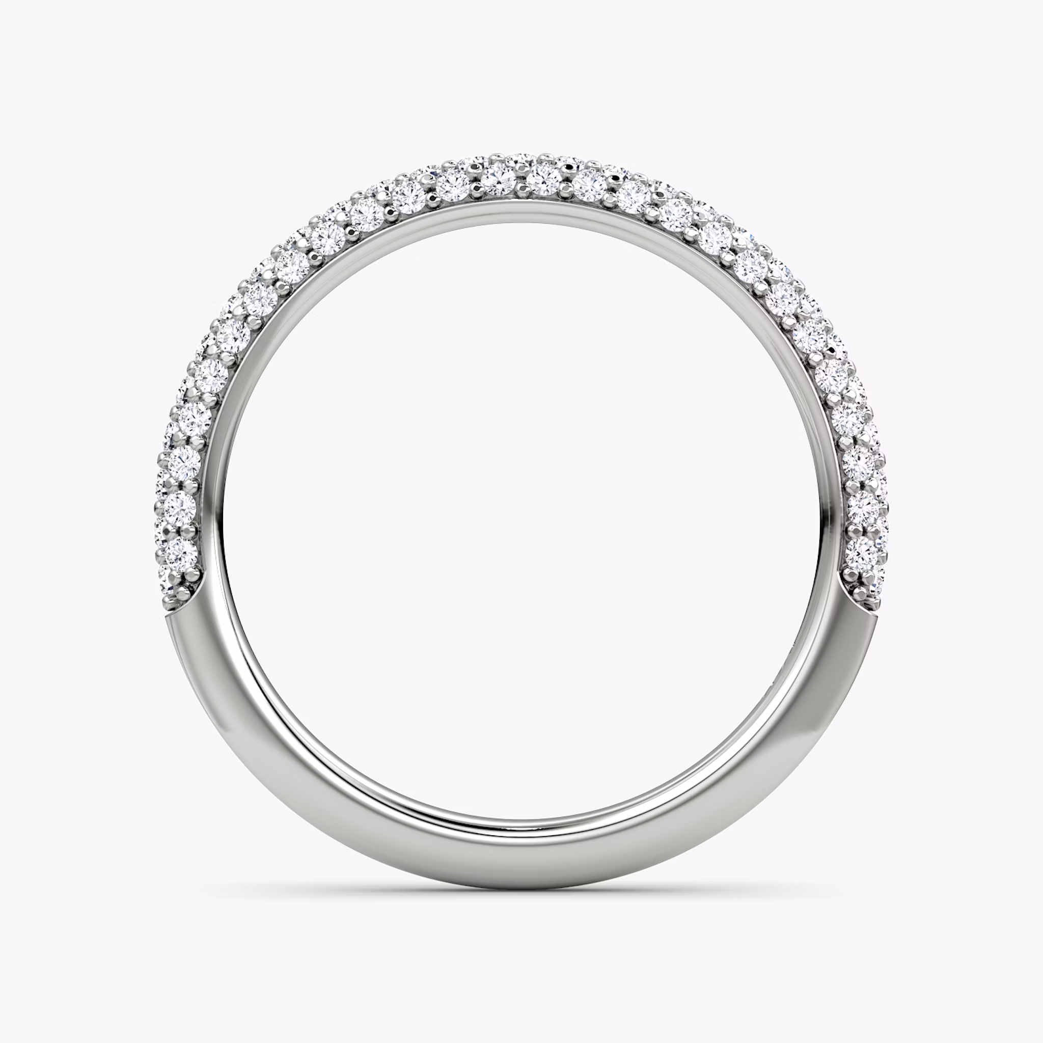The Dome Band | 18k | White Gold | bandAccent: Pavé