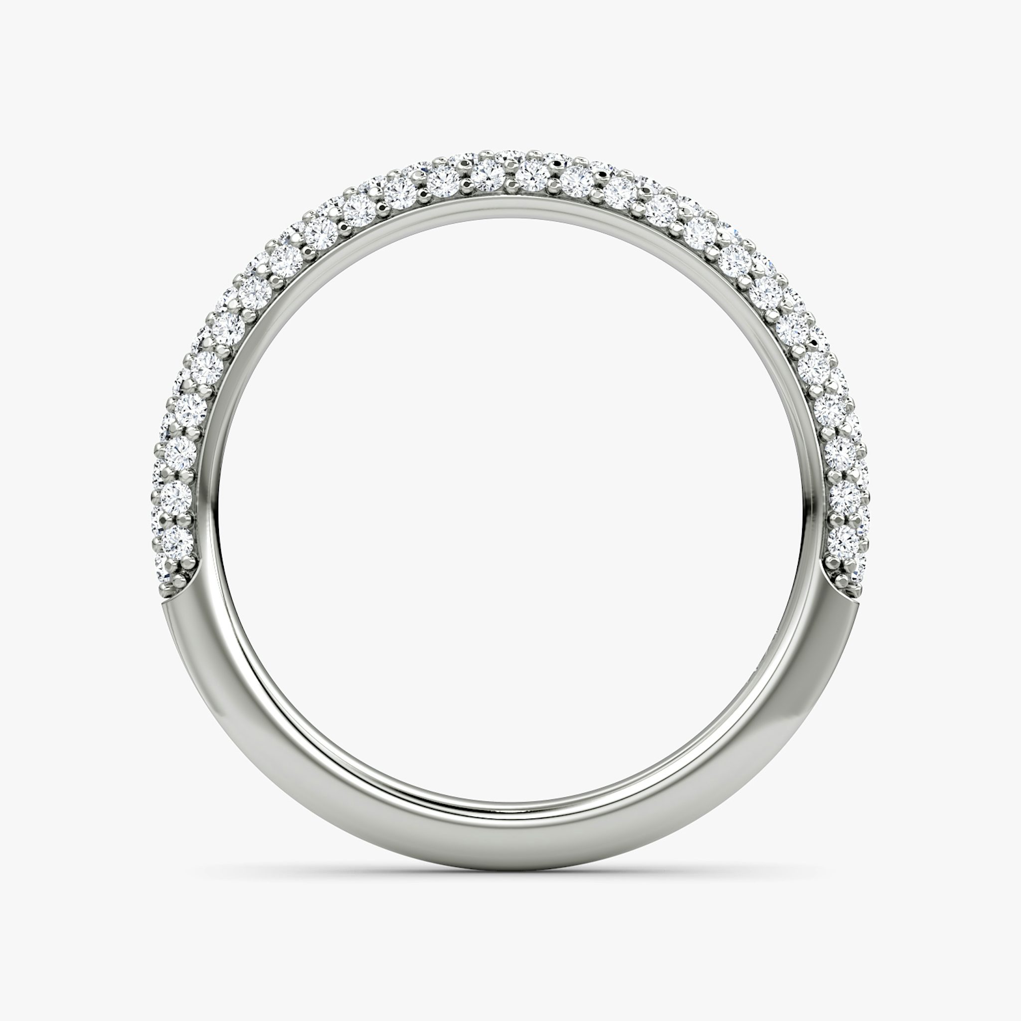 The Dome Band | 18k | White Gold | bandAccent: Pavé