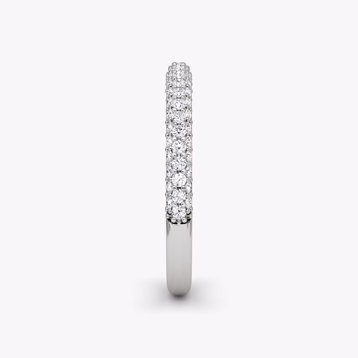 The Dome Band | 18k | White Gold | bandAccent: Pavé