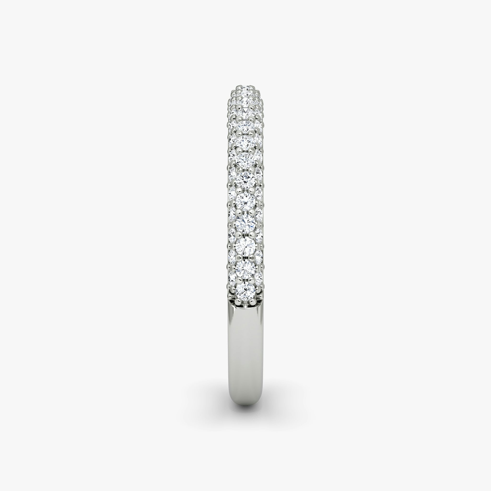 The Dome Band | 18k | White Gold | bandAccent: Pavé