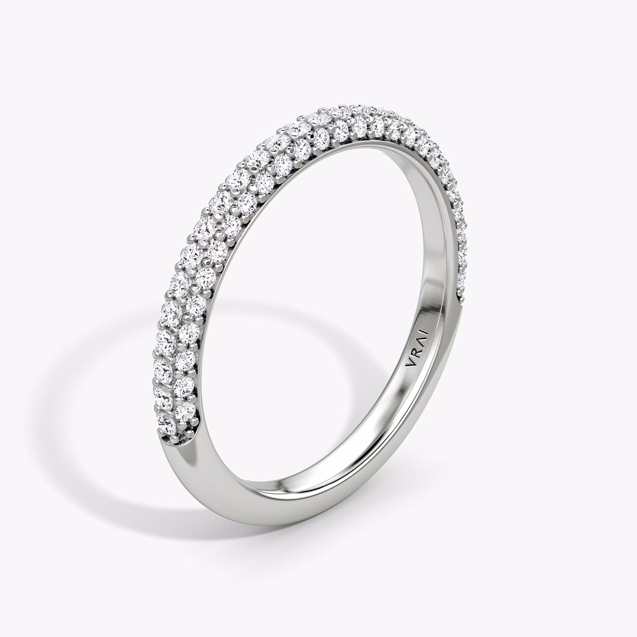 The Dome Band | 18k | White Gold | bandAccent: Pavé