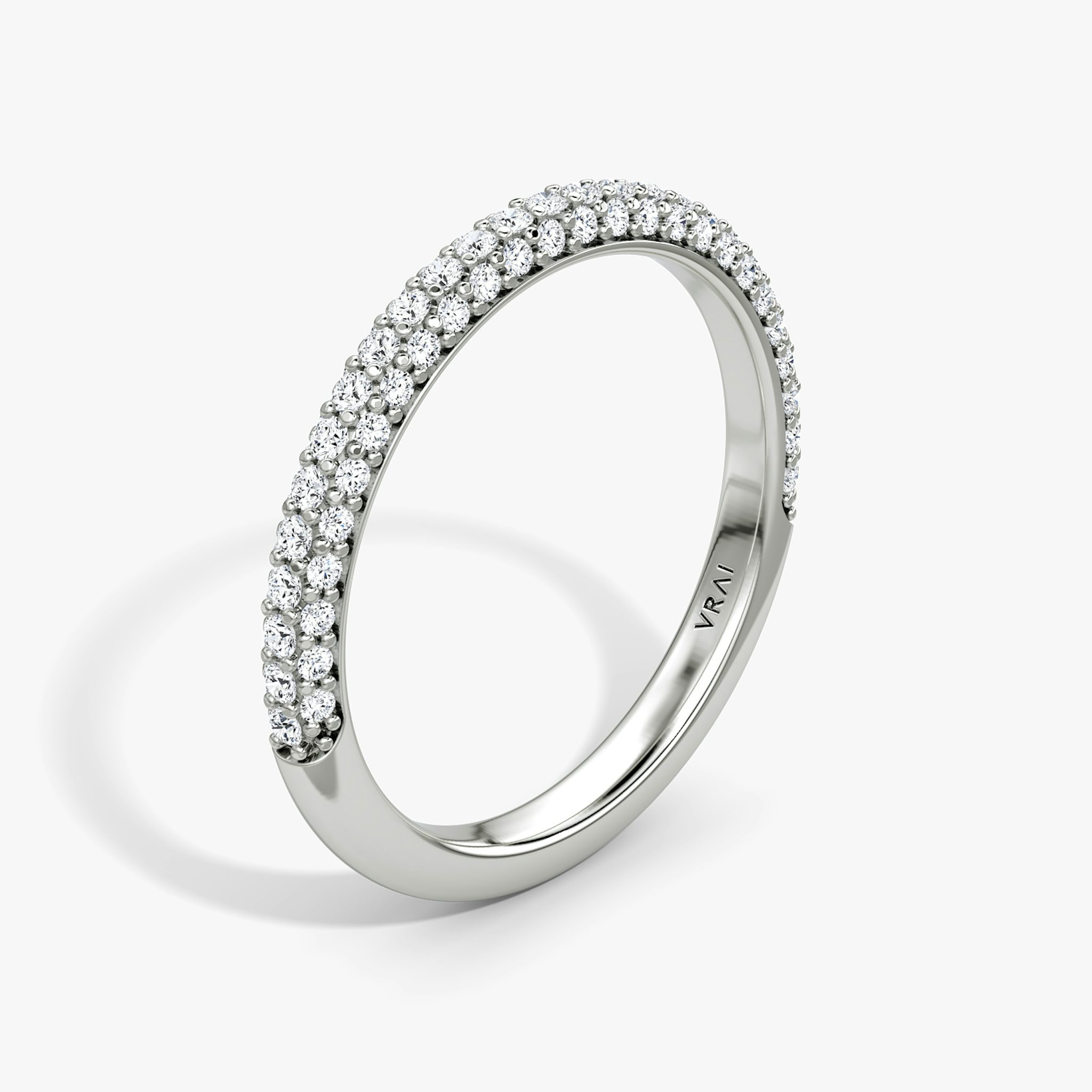 The Dome Band | 18k | White Gold | bandAccent: Pavé