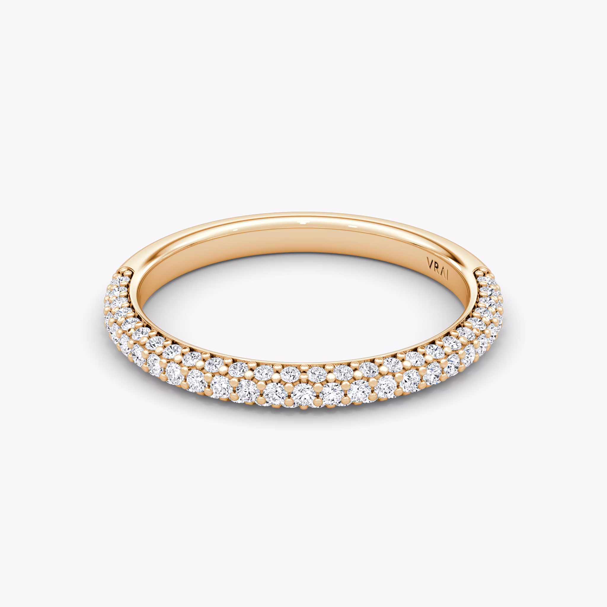 The Dome Band | 14k | Rose Gold | bandAccent: Pavé