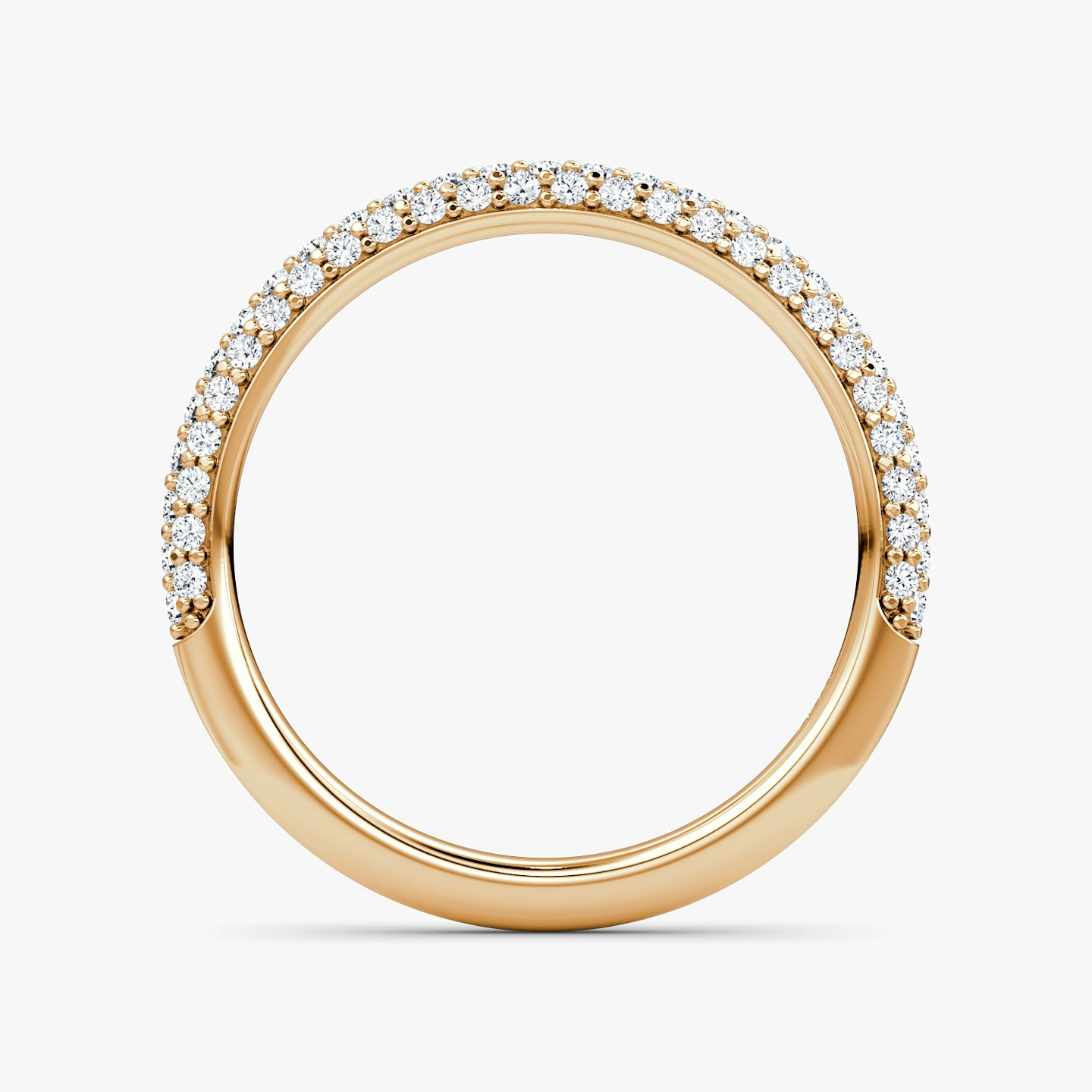The Dome Band | 14k | Rose Gold | bandAccent: Pavé