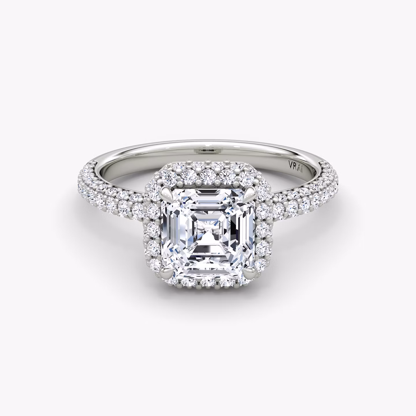 The Halo Dome Asscher | White Gold