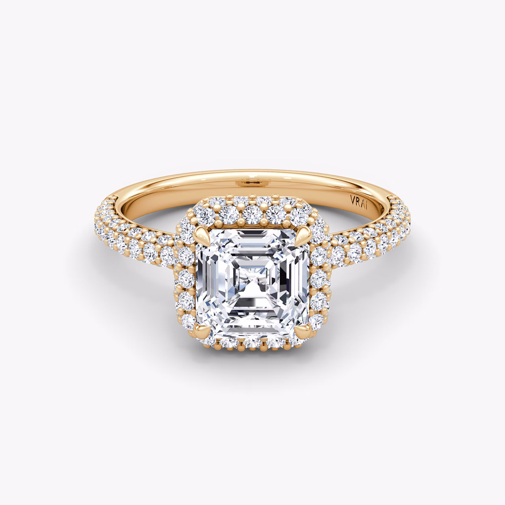 The Halo Dome Asscher | Rose Gold