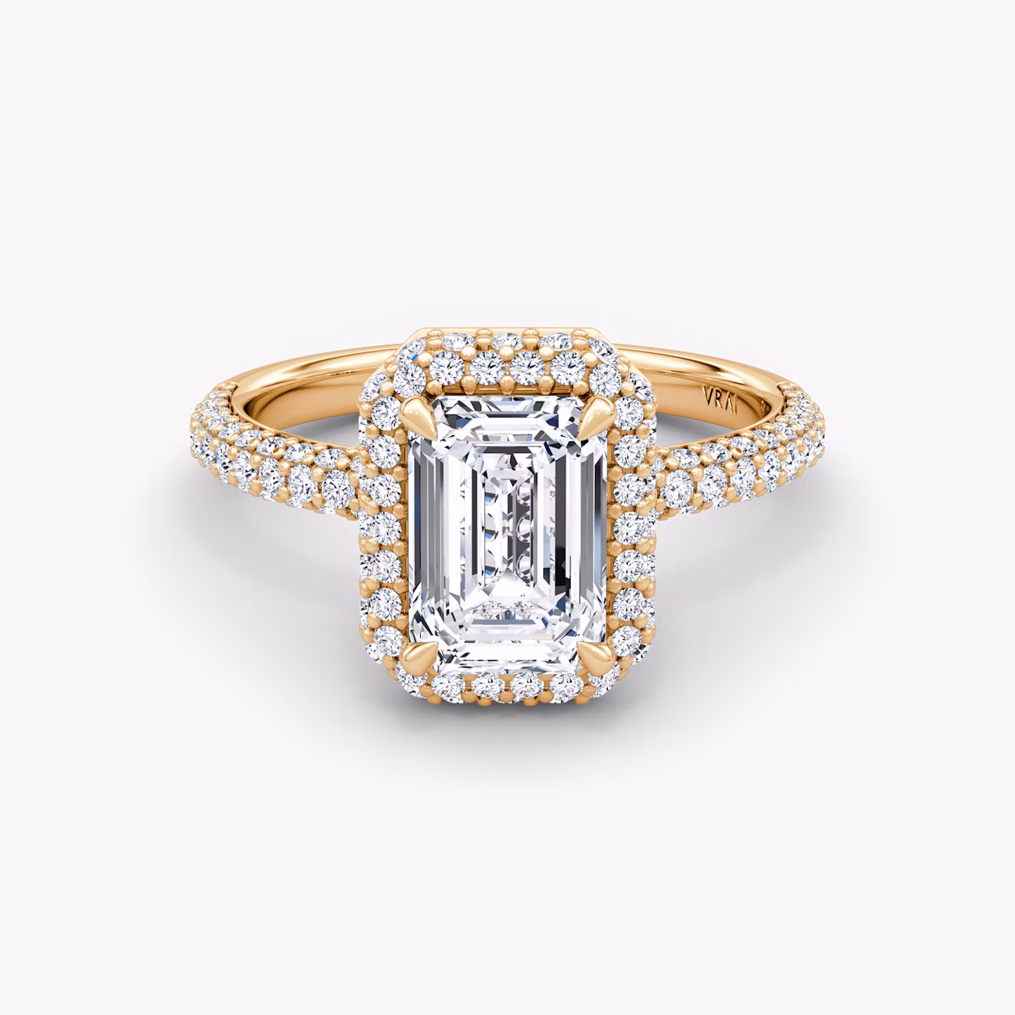 The Halo Dome Emerald | Rose Gold