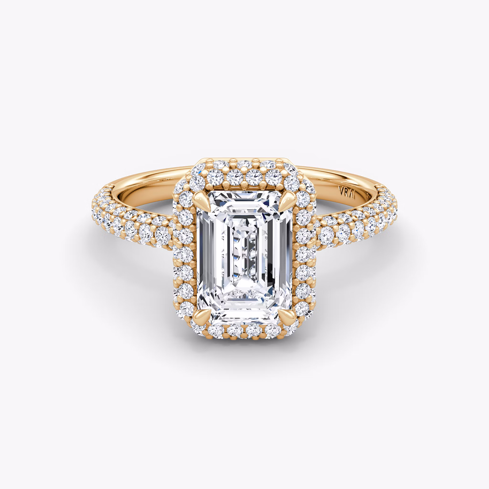 The Halo Dome Emerald | Rose Gold